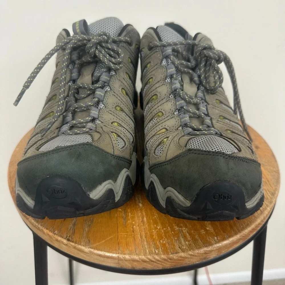 Oboz Sawtooth II Low Mens US 11.5 Hiking Shoes Gray Nubuck Leather Lace Up